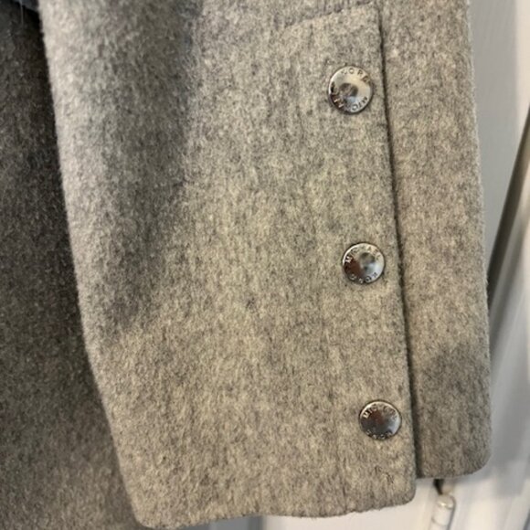 Womens Michael Kors Grey Wool Coat/Jacket with Silver Buttons Size 14 - Picture 2 of 3